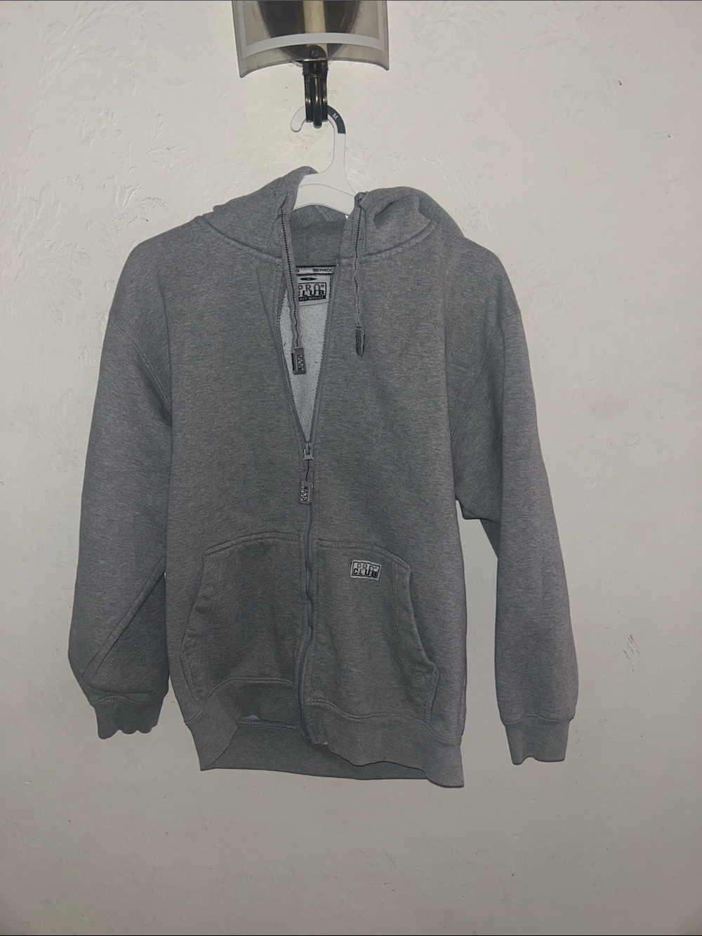 Men's Gray Full-Zip Hooded Sweater - Unbranded